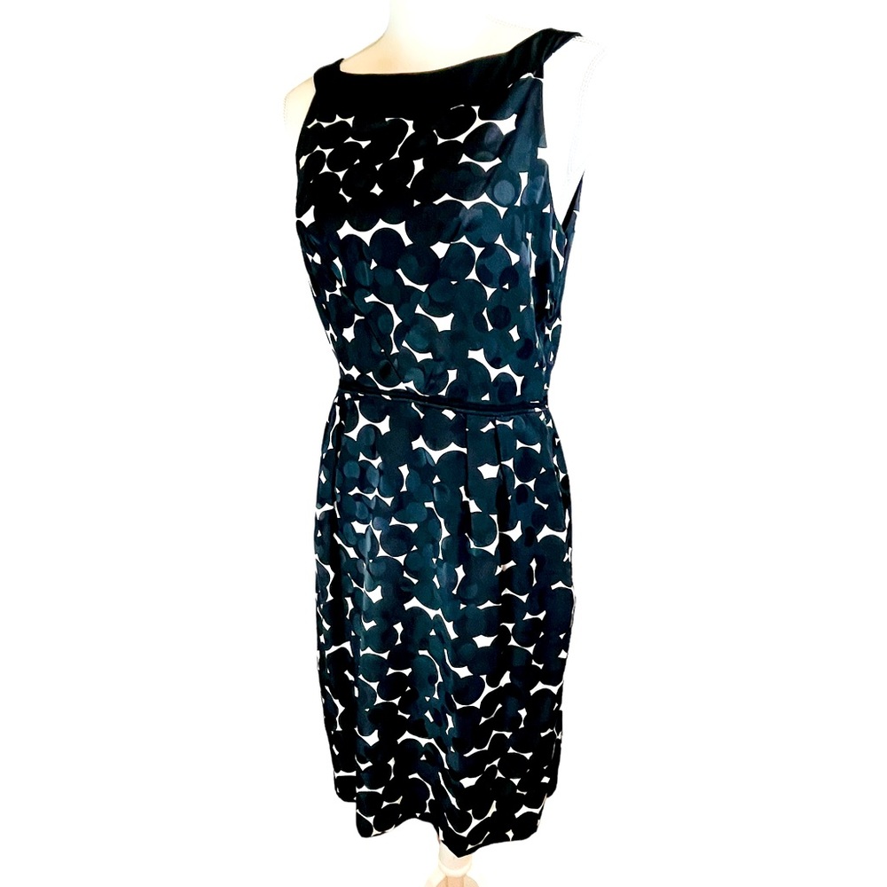 VIVIENNE TAM Silk Polka‎ Dot Sheath Dress Sz 8 Black White Office Work Career - Picture 2 of 11